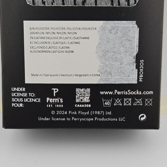 Pink Floyd Socks 3 (Three) Pairs Size 7-12 Black, White, & Gray Y2K Retro Rock - Picture 4 of 13